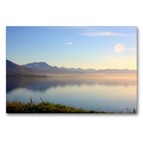 Premium Textil-Leinwand 90 x 60 cm Quer-Format Stille im Fjord | Wandbild, HD-Bild auf Keilrahmen, Fertigbild auf hochwertigem Vlies, Leinwanddruck von GUGIGEI