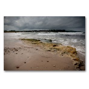 Premium Textil-Leinwand 90 x 60 cm Quer-Format Strand bei Ballycastle, Antrim | Wandbild, HD-Bild auf Keilrahmen, Fertigbild auf hochwertigem Vlies, Leinwanddruck von Katja Jentschura