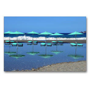 Premium Textil-Leinwand 90 x 60 cm Quer-Format Strand Plakias | Wandbild, HD-Bild auf Keilrahmen, Fertigbild auf hochwertigem Vlies, Leinwanddruck von Sarnade