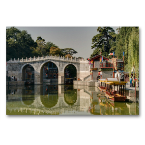 Premium Textil-Leinwand 90 x 60 cm Quer-Format Suzhou Strasse im Sommerpalast | Wandbild, HD-Bild auf Keilrahmen, Fertigbild auf hochwertigem Vlies, Leinwanddruck von reinhold möller