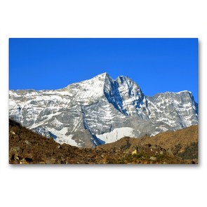 Premium Textil-Leinwand 90 x 60 cm Quer-Format Thamserku (6623 m) von Khumjung (3800 m) | Wandbild, HD-Bild auf Keilrahmen, Fertigbild auf hochwertigem Vlies, Leinwanddruck von Ulrich Senff