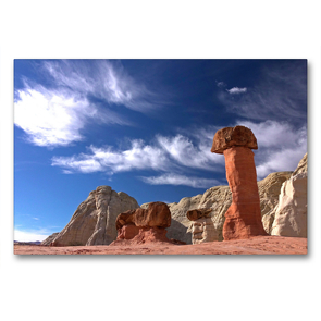 Premium Textil-Leinwand 90 x 60 cm Quer-Format Toadstool Hoodoo im Grand Staircase Escalante National Monument, Utah, USA | Wandbild, HD-Bild auf Keilrahmen, Fertigbild auf hochwertigem Vlies, Leinwanddruck von Markus Pitzer