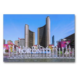 Premium Textil-Leinwand 90 x 60 cm Quer-Format Toronto, New City Hall | Wandbild, HD-Bild auf Keilrahmen, Fertigbild auf hochwertigem Vlies, Leinwanddruck von N N