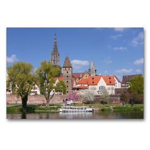 Premium Textil-Leinwand 90 x 60 cm Quer-Format Ulm an der Donau | Wandbild, HD-Bild auf Keilrahmen, Fertigbild auf hochwertigem Vlies, Leinwanddruck von Kattobello