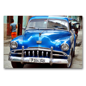 Premium Textil-Leinwand 90 x 60 cm Quer-Format US-Oldtimer der Marke DeSoto in Havanna | Wandbild, HD-Bild auf Keilrahmen, Fertigbild auf hochwertigem Vlies, Leinwanddruck von Henning von Löwis of Menar