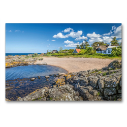 Premium Textil-Leinwand 90 x 60 cm Quer-Format Verstecke Badebucht in Listed auf Bornholm | Wandbild, HD-Bild auf Keilrahmen, Fertigbild auf hochwertigem Vlies, Leinwanddruck von Christian Müringer