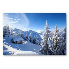 Premium Textil-Leinwand 90 x 60 cm Quer-Format Winterwald am Grießenkar | Wandbild, HD-Bild auf Keilrahmen, Fertigbild auf hochwertigem Vlies, Leinwanddruck von Christa Kramer