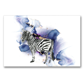 Premium Textil-Leinwand 90 x 60 cm Quer-Format Zebra | Wandbild, HD-Bild auf Keilrahmen, Fertigbild auf hochwertigem Vlies, Leinwanddruck von N N