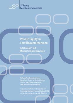 Private Equity in Familienunternehmen von Achleitner,  Ann K, Schraml,  Stephanie C., Tappeiner,  Florian