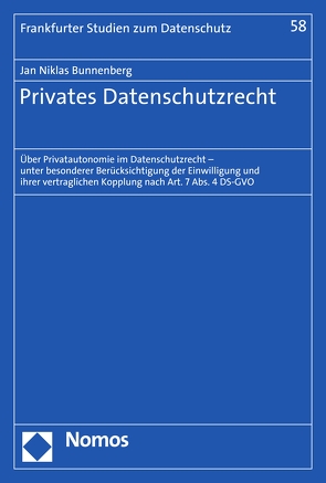 Privates Datenschutzrecht von Bunnenberg,  Jan Niklas