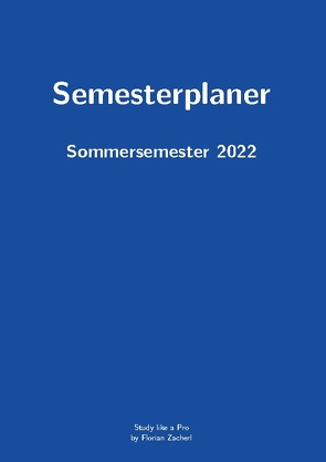 Pro-Semesterplaner (M, blau) von Zacherl,  Florian