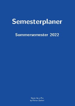 Pro-Semesterplaner (S, blau) von Zacherl,  Florian