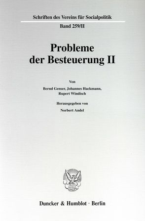 Probleme der Besteuerung II. von Andel,  Norbert