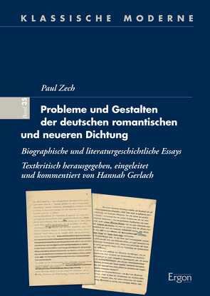 Probleme und Gestalten der deutschen romantischen und neueren Dichtung von Gerlach,  Hannah, Zech,  Paul