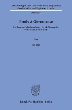 Product Governance. von Bley,  Jan