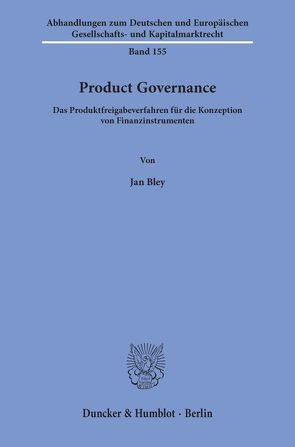 Product Governance. von Bley,  Jan