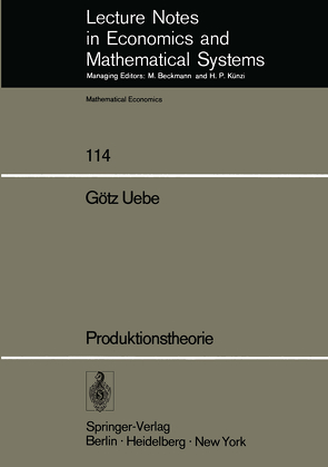 Produktionstheorie von Fischer,  J., Uebe,  G.