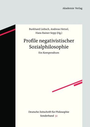 Profile negativistischer Sozialphilosophie von Hetzel,  Andreas, Liebsch,  Burkhard, Sepp,  Hans Rainer