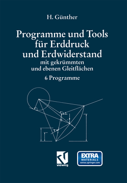 Programme und Tools für Erddruck und Erdwiderstand mit gekrümmten und ebenen Gleitflächen von Günther,  Hans O