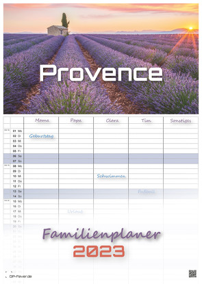 Provence – ein besonderes Stück Frankreich – 2023 – Kalender DIN A3 – (Familienplaner)