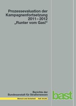 Prozessevaluation der Kampagnenfortsetzung 2011 – 2012 „Runter vom Gas!“ von Baumann,  Eva, Klimmt,  Christoph, Maurer,  Marcus