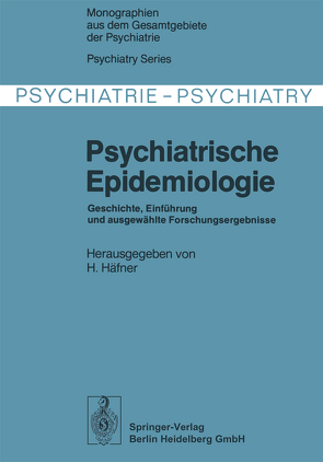 Psychiatrische Epidemiologie von Bojanovsky,  J., Häfner,  H.