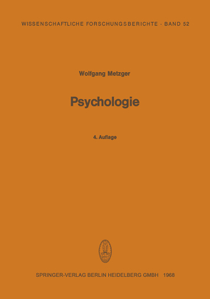 Psychologie von Metzger,  Wolfgang