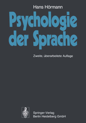 Psychologie der Sprache von Hörmann,  Hans