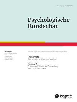 Psychologie und Wissensmedien von Hesse,  Friedrich W., Sassenberg,  Kai, Schwan,  Stephan