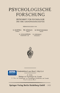 Psychologische Forschung von Wulf,  Friedrich