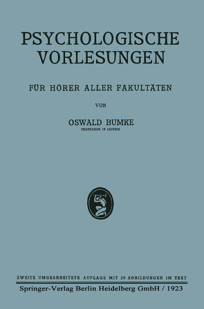 Psychologische Vorlesungen von Bumke,  Oswald