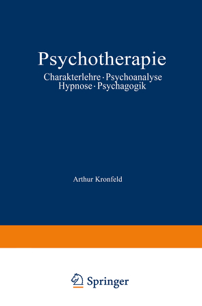 Psychotherapie von Kronfeld,  Arthur