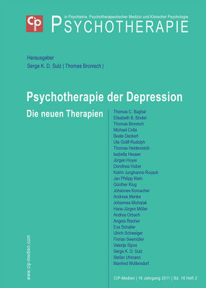 Psychotherapie der Depression von Bronisch,  Thomas, Sulz,  Serge K. D.