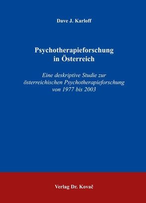Psychotherapieforschung in Österreich von Karloff,  Dave J.