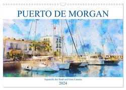 Puerto de Morgan – Aquarell der Hafenstadt auf Gran Canaria (Wandkalender 2024 DIN A3 quer), CALVENDO Monatskalender von Frost,  Anja