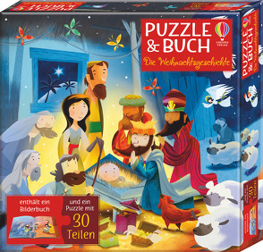 Puzzle & Buch: Die Weihnachtsgeschichte von Joven,  John, Smith,  Sam