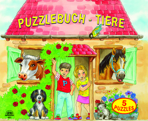 Puzzlebuch Bauernhoftiere 5 Puzzles (12 teilig) mit gereimten Texten von Fischer,  J., R. d.,  Clerk