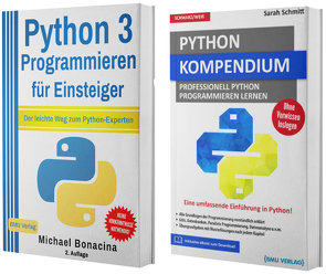 Python 3 Programmieren für Einsteiger + Python Kompendium (Taschenbuch) von Bonacina,  Michael, Schmitt,  Sarah