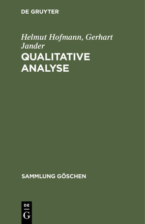 Qualitative Analyse von Hofmann,  Helmut, Jander,  Gerhart