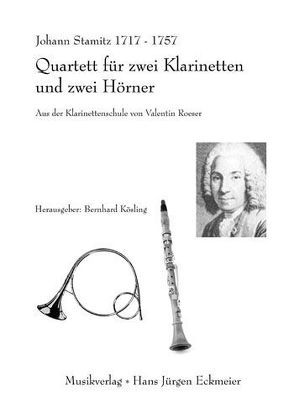 Quartett für zwei Klarinetten und zwei Hörner von Kösling,  Bernhard, Stamitz,  Johann