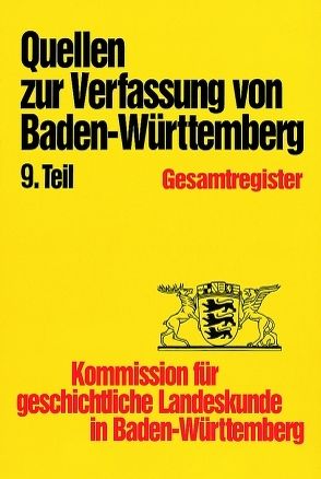 Quellen/ Verfassung Ba.-Württ. Register VV 10 von Tröscher,  Jürgen