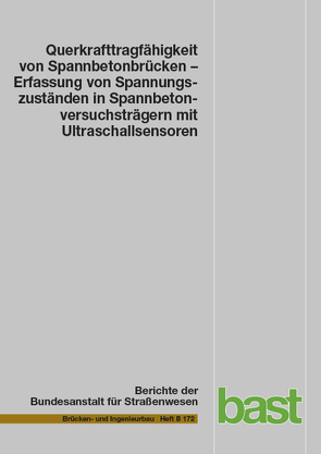 Querkrafttragfähigkeit von Spannbetonbrücken – Erfassung von Spannungszuständen in Spannbetonversuchsträgern mit Ultraschallsensoren von Bertscha,  Anja, Casares,  Daniel, Galindo,  Julio, Mierschke,  Vivien, Niederleithinger,  Ernst, Wang,  Xin, Werner,  Andreas, Wiggenhauser,  Herbert