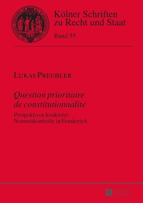 «Question prioritaire de constitutionnalité» von Preußler,  Lukas