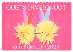 QUIETSCHVERGNÜGT durch das Jahr 2024 (Wandkalender 2024 DIN A3 quer), CALVENDO Monatskalender von Hampe-Neves,  Sabine