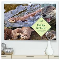 Quirlige Fischotter (hochwertiger Premium Wandkalender 2024 DIN A2 quer), Kunstdruck in Hochglanz von Kleemann,  Claudia