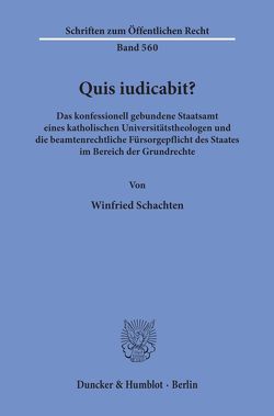 Quis iudicabit? von Schachten,  Winfried