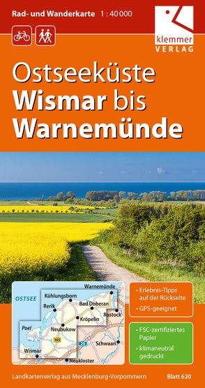 Rad- und Wanderkarte Ostseeküste Wismar bis Warnemünde von Goerlt,  Heidi, Klemmer,  Klaus, Kuhlmann,  Christian, Wachter,  Thomas