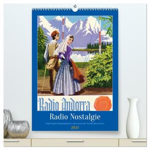 Radio Nostalgie – Empfangsbestätigungskarten internationaler Rundfunkstationen (hochwertiger Premium Wandkalender 2024 DIN A2 hoch), Kunstdruck in Hochglanz von von Loewis of Menar,  Henning