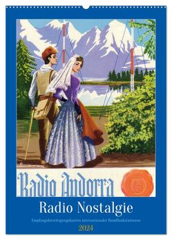 Radio Nostalgie – Empfangsbestätigungskarten internationaler Rundfunkstationen (Wandkalender 2024 DIN A2 hoch), CALVENDO Monatskalender von von Loewis of Menar,  Henning