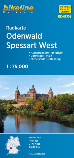 Radkarte Odenwald Spessart West (RK-HES08) von Esterbauer Verlag